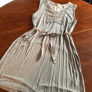 Umgee Sleeveless Dress Tie Belt Soft Comfy Small